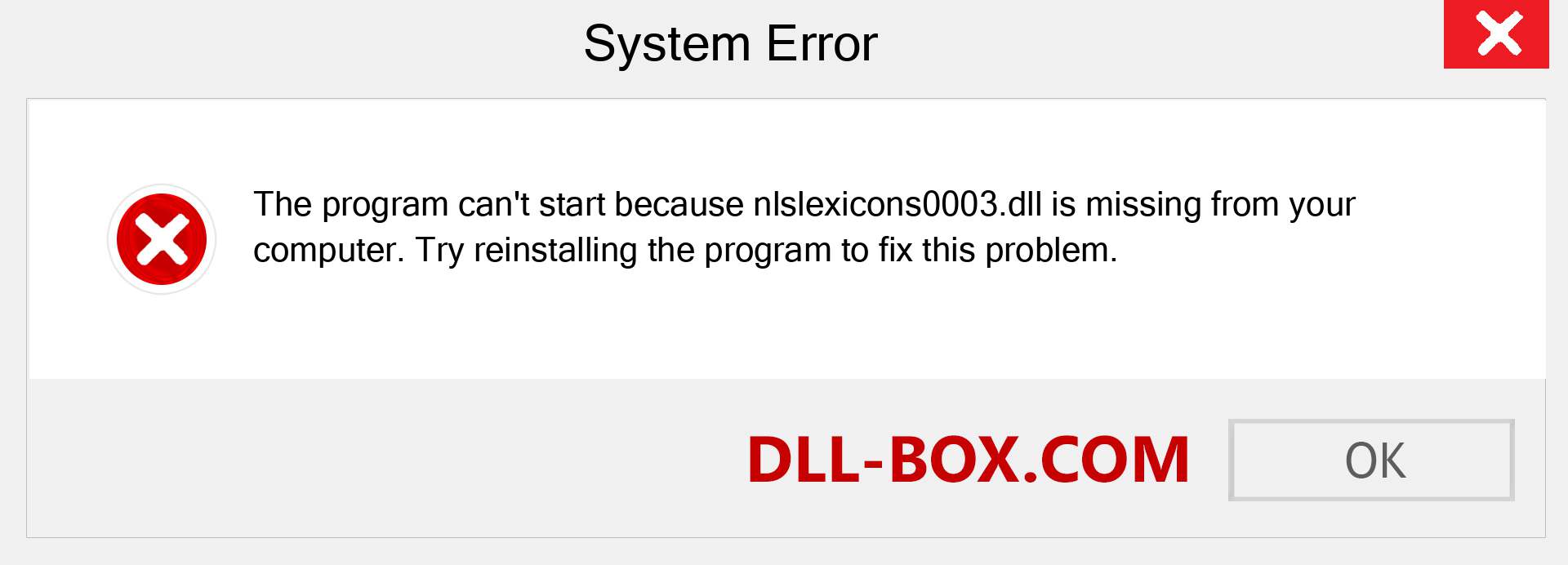  nlslexicons0003.dll file is missing?. Download for Windows 7, 8, 10 - Fix  nlslexicons0003 dll Missing Error on Windows, photos, images