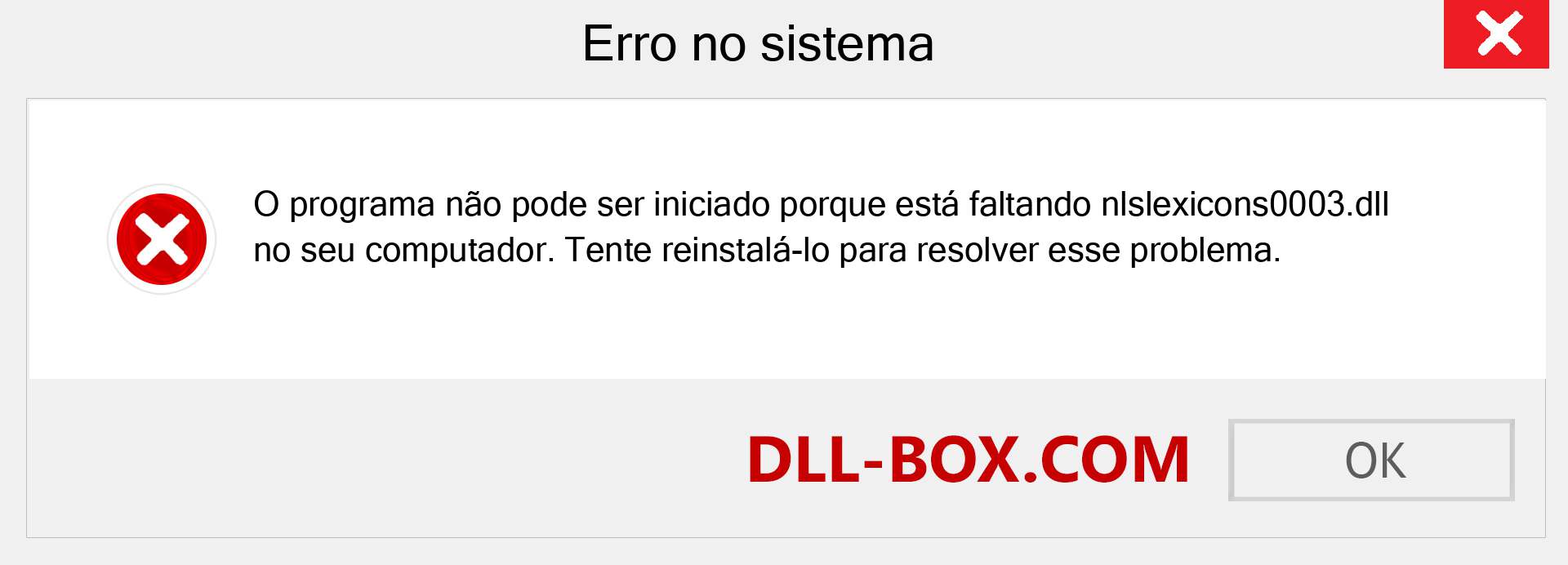 Arquivo nlslexicons0003.dll ausente ?. Download para Windows 7, 8, 10 - Correção de erro ausente nlslexicons0003 dll no Windows, fotos, imagens